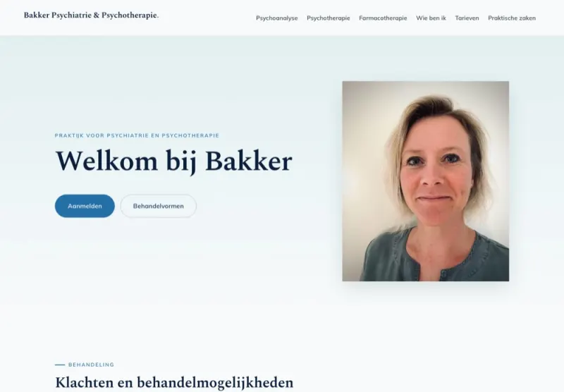 Praktijkwebsite van Bakker Psychiatrie