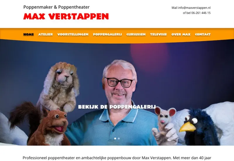 Website van poppenmaker Max Verstappen